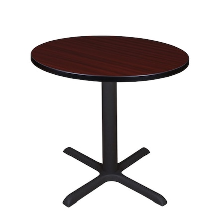 Cain Round Tables > Breakroom Tables > Cain Square & Round Tables, Wood, Metal Top, Mahogany TB30RNDMH